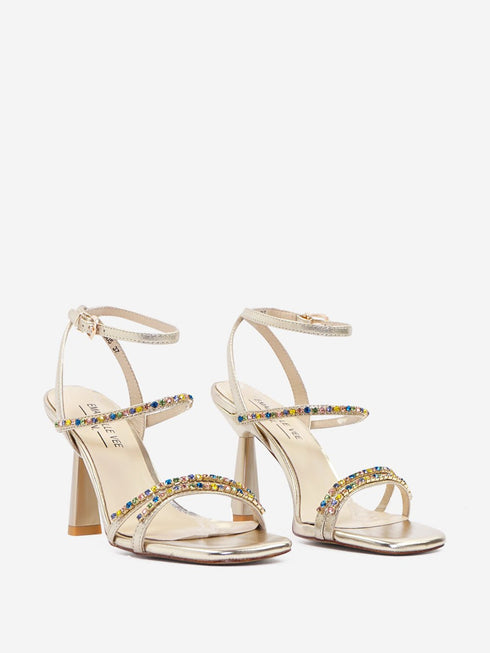 Sandalo Donna strass multicolor Oro Emanuelle Vee- Francavilla Moda